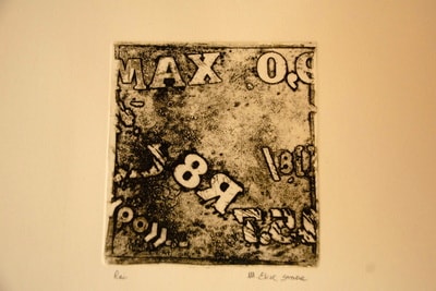 Vintage etching with distressed numbers and abstract texture — Elisa Sassera